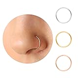 Thin Nose Rings Hoops for Women/Men,Tiny Small Gold