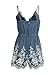 Simplee Women's Summer Beach Ruffle V Neck Sleeveless Backless Romper (8, C1_Blue)