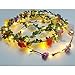 JOJOO 4 Pcs Light Up Headband Wreaths Fairy LED Rose Flower Headband Floral Leaf Wrap Crown Hair Garland for Christmas Festival Wedding Beach Halloween Party,LT036