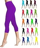 Lush Moda Seamless Capri Length Basic Cropped Leggings - Variety of Colors