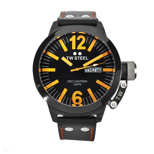 TW Steel Men's CE1028 CEO Canteen Black Leather Dial Watch