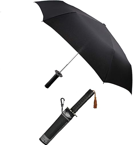 Amazon Mokiro 折りたたみ傘 自動開閉 サムライ傘 刀デザイン 耐風撥水 錆びない 手元龍の花柄 滑り止め メンズ おみやげ プレゼント ブラック Mokiro 傘 レインウェア 通販