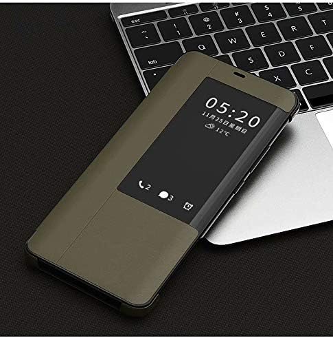 WOF Case for Huawei Mate 20 Pro, Attractive Plating Mirror Surface Perspective PC + PU Leather Flip Case Cover (Color : Green)