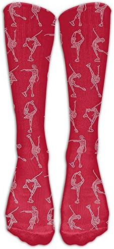 KAKARA Classic Middle Stockings Ice Skating I Love Figure Skating Personalized Socks Sport Athletic Crew Socks For Women Lady Girls