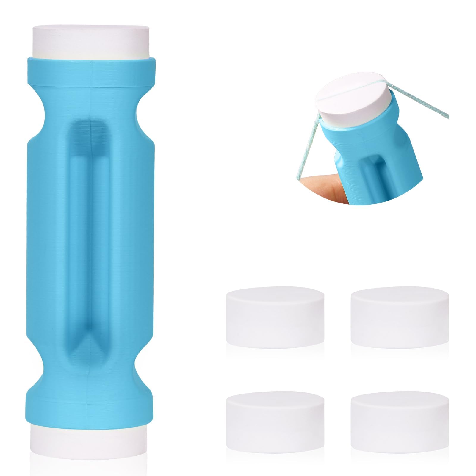 Photo 1 of Circle Crochet Tool for Beginners, Durable Plastic 4" Crochet Holder with Replaceable Sponges, Reusable Yarn Guide Tool Accessories for All Yarn Types, Easy Start Crochet Ring Aid (Blue)