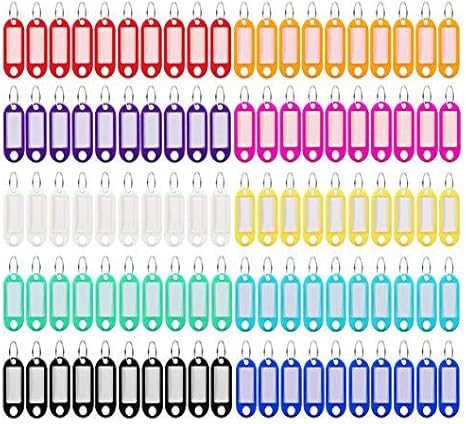 Amazon Co Jp Girldate タグ キーホルダー 名札 100個セット Idキーリングタグ 業務用 軽量 持ち運び 10色 10個 ホーム キッチン