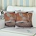 CaliTime Canvas Throw Pillow Cover Shell for Couch Sofa Home Decoration Animals Theme Wild Fox Sleeping 18 X 18 Inches