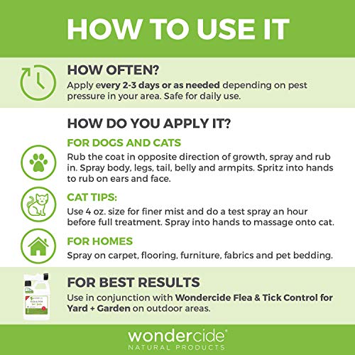 Wondercide Flea and Tick and Mosquito Control Spray for Cats Dogs and Home - Cedar - 4 oz