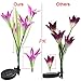 Solar Garden Stake Lights - 2 Pack Outdoor Solar Powered Lights with 8 Lily Flower, Multi-Color Changing LED Solar Decorative Lights for Garden, Patio, Backyard Decor (Purple & White)