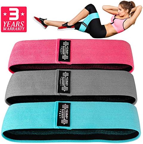 Resistance Bands for Legs and Butt, Exercise Bands Booty Bands Hip Bands Wide Workout Bands Sports-Fitness Bands Stretch Resistance Loops Band Anti Slip Elastic (Set of 3)
