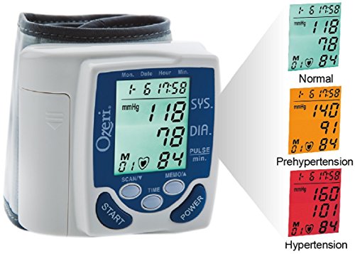Ozeri BP2M CardioTech Premium Series Digital Blood Pressure Monitor with Hypertension Color Alert Technology