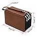BTSKY PU Leather Colored Pencil Case with Compartments-72 Slots Handy Pencil Bags Large for Watercolor Pencils, Gel Pens and Ordinary Pencils (Brown)