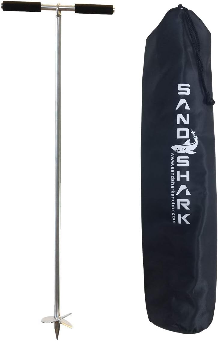 Lite 36 SandShark Boat or Pontoon Sand Anchor for The Beach or Sandbar. Stainless Steel with Removable Handle 36”. (Lite 36) : Sports & Outdoors