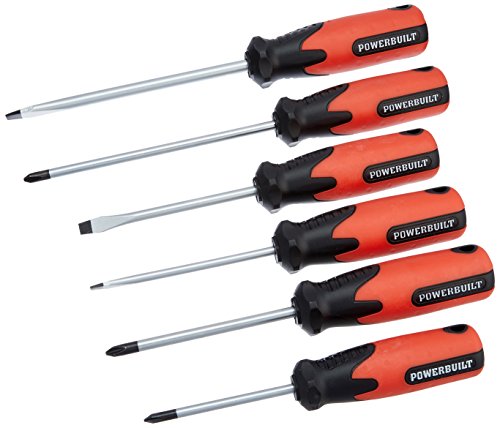 Click Here to See More Images Powerbuilt 646043 6 pc Screwdriver Set W/ Inj. Grip Handle