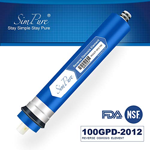 SimPure RO Membrane, 100GPD Reverse Osmosis Membrane, 2.0"x12" Water