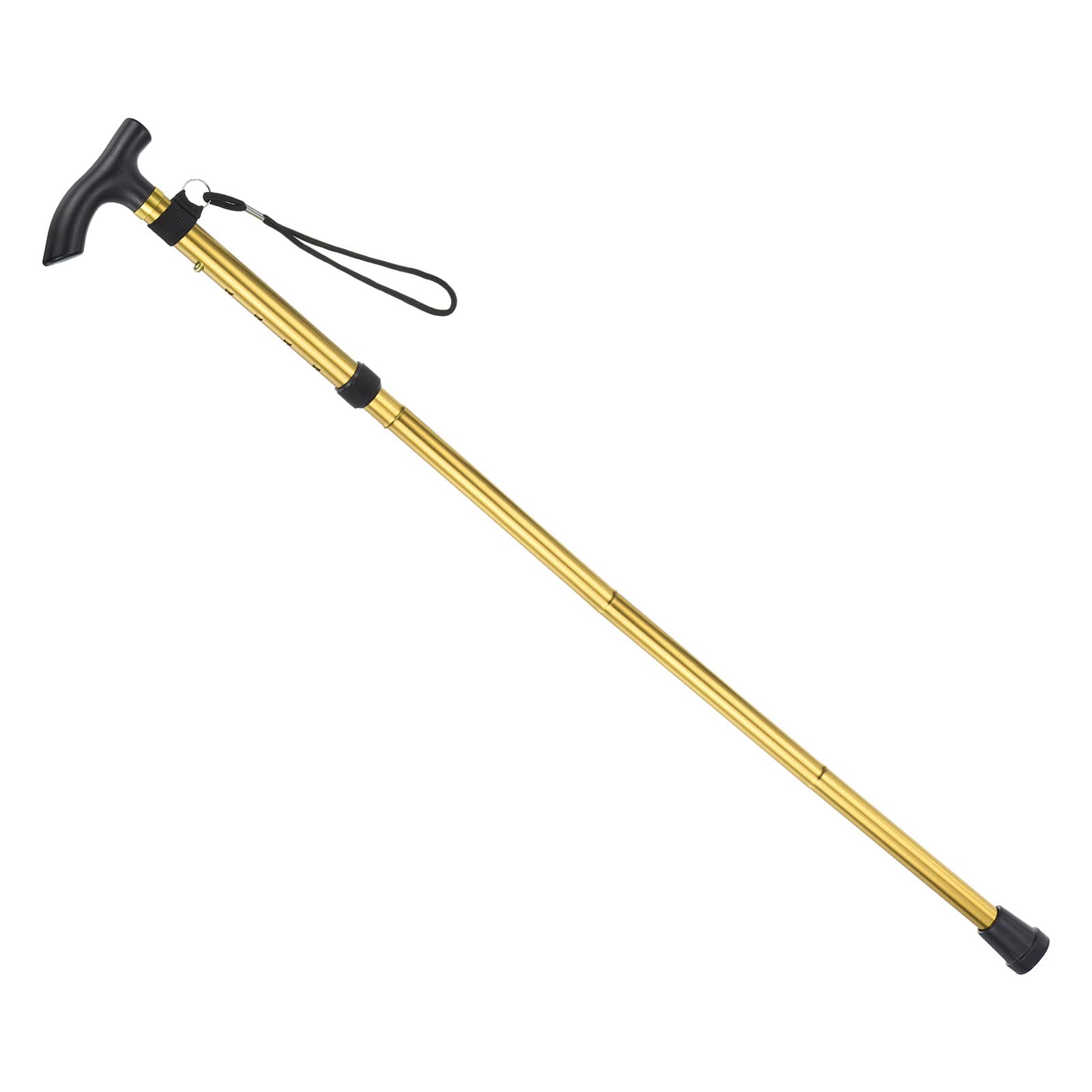 PATIKIL Trekking Poles, Collapsible Hiking Pole 33-37 Inch Telescopic Folding Cane Quick Lock Aluminum Alloy for Outdoor Hiking Walking Camping, Golden