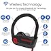 ZEUS Bluetooth Headphones Wireless - Mens Womens Running Headphones - Best Sports Wireless Earbuds Earphones - IPx7 Wireless in-Ear Headphones - Sport Bluetooth Headphones (up to 10 h) (Red)