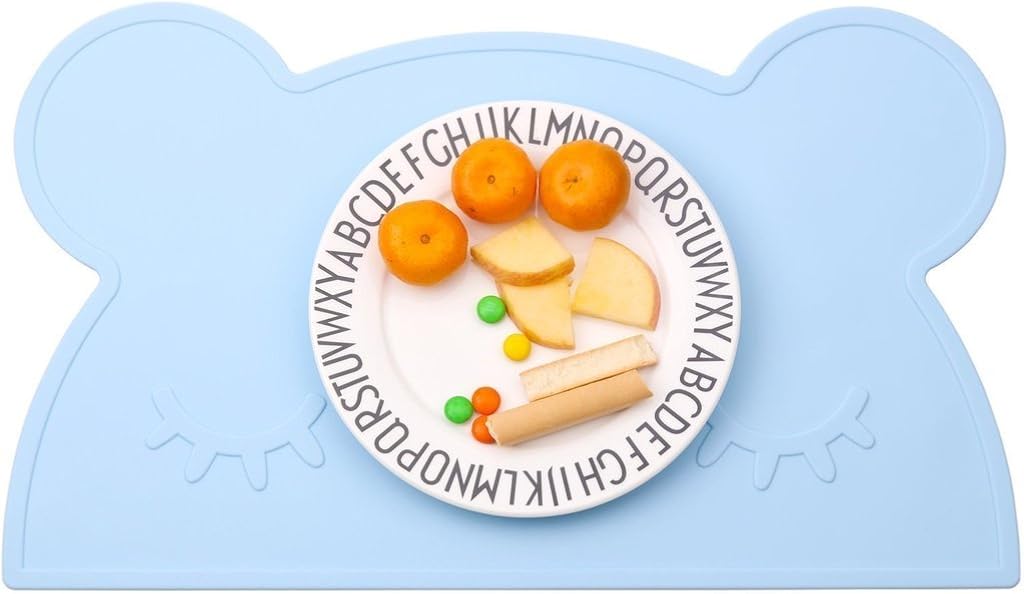 Baby Silicone Bear Placemat BPAFree Soft Non Slip Table MatFoldable