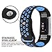 iGK For Fitbit Charge 2 Bands, Adjustable Replacement Sport Strap Bands for Fitbit Charge 2 Smartwatch Fitness Wristband Soft Silicone Black Navy Large