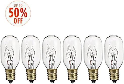 NatraLamp Himalayan Salt Lamp Bulbs 15 Watt Candelabra Base - 6 Pack