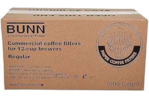 12-Cup Coffee Filters (20115.0000) – 1000 Count | 12 Cup Commercial Coffee Filters – High-Flow, Durable, Fits Bunn 12-Cup Bre