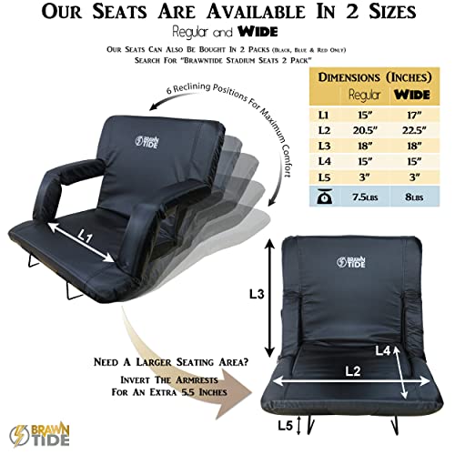 BRAWNTIDE Wide Stadium Seat for Bleachers Stadium Chair with Back
