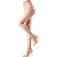 Melas 6 Pair Women's 12 Denier Crystal Sheer Control Top Pantyhose