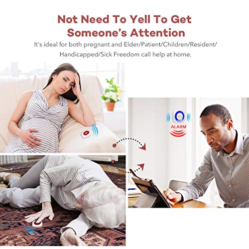 image for Coastacloud Wireless Doorbell Chime SOS Necklace Call Button, Plug in 