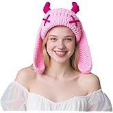 Knit Beanie Hats Cute Bunny Long Ears Funny Hat Winter Cap Warm Knit Rabbit Crochet Skull Cap Outdoor Slouchy Hat ski hat