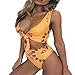 Fancathy Women Sexy Printing High Waisted Bikini Sets Tie Knot Adjustable Swimsuit Summer Beachwear