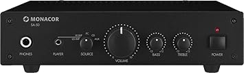 MONACOR SA-50 Kompakter Universal Stereo-Verstärker schwarz