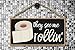 Honey Dew Gifts, They See Me Rollin' Sign 5 inch by 10 inch Hanging Funny Bathroom Signs, Wall Art, Decorative Wood Sign, Bathroom Decor, 75551