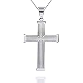 Claddagh Gold Solid Sterling Silver Religious Cross Pendant Necklace