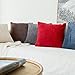 MIULEE Pack of 2 Corduroy Soft Soild Decorative Square Throw Pillow Covers Set Cushion Cases Pillowcases for Sofa Bedroom Car 18 x 18 Inch 45 x 45 Cm Red