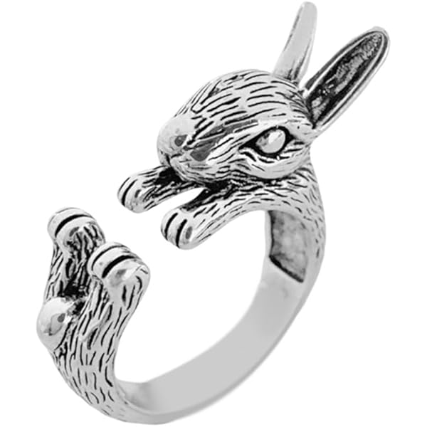 Amazon.com: Vintage Rabbit Finger Ring Pink Crystal Rabbit Ring