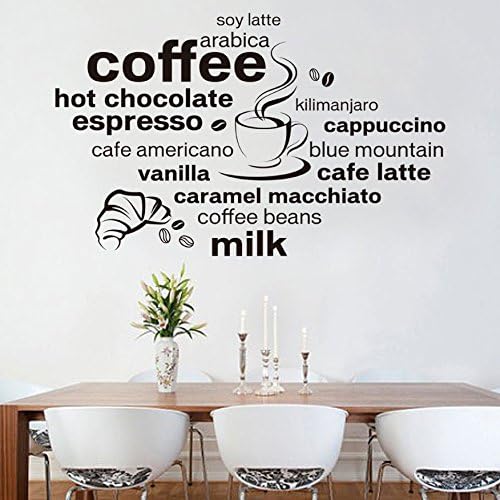 Ayutthaya Shop 2017 New Design Simple and Stylish English Coffee Decoration Wall Decals Living Room Cafe Wall D Ecals Wallpaper