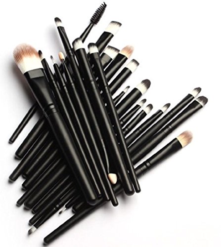 MELADY20pcs Multi-function Pro Cosmetic Powder Foundation Eyeshadow Eyeliner Lip Makeup Brushes Sets (Black)