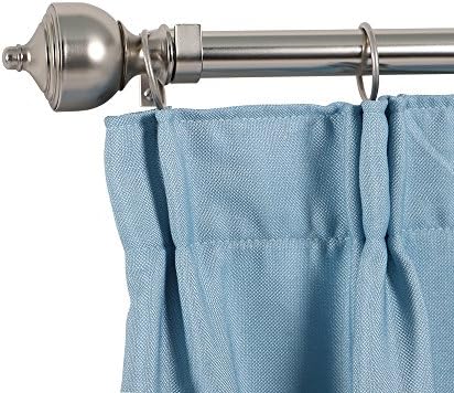 SEESUU Window Curtain Rod Set with 2 Imperial Finials, Curtain Rings(36 PACK) with Eyelets and 3 Adjustable Wall Brackets (PEWTER, 72"-144")