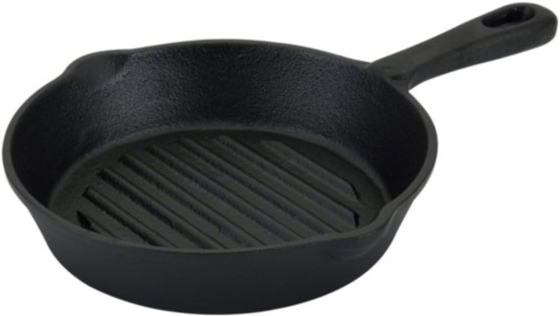Round Mexican Style Comal de Fierro Tortilla Fajita Griddle Skillet Redondo Heavy Cast Iron 6" W/Handle Hanger