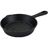 Round Mexican Style Comal de Fierro Tortilla Fajita Griddle Skillet Redondo Heavy Cast Iron 6" W/Handle Hanger