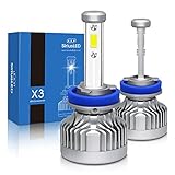 SiriusLED Extremely Bright COB LED Chip 8000 Lumens Headlights Fog Lights Bulb Conversion Kit H11 H8 6000K Xenon White (2017 Version)