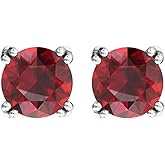 Belinda Jewlez Classic Crafted Collection Timeless and Elegant Solitaire Earrings with Large Round Shaped Gemstone Perfect for Special Occasions Semi-Formal and Formal Wear