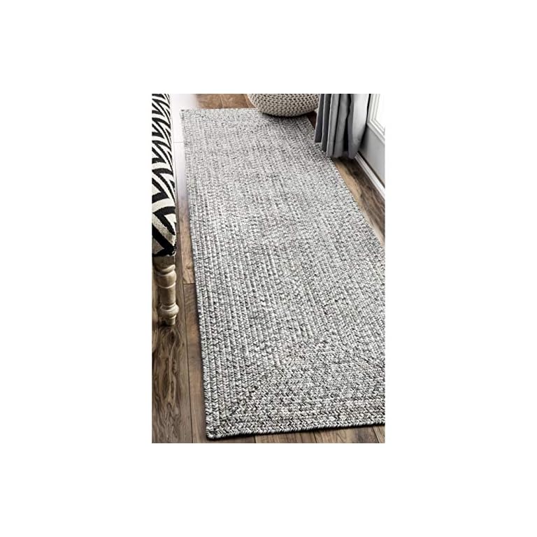 NuLOOM Wynn Braided Indoor/Outdoor Runner Rug, 2' 6" X 10', Light Grey