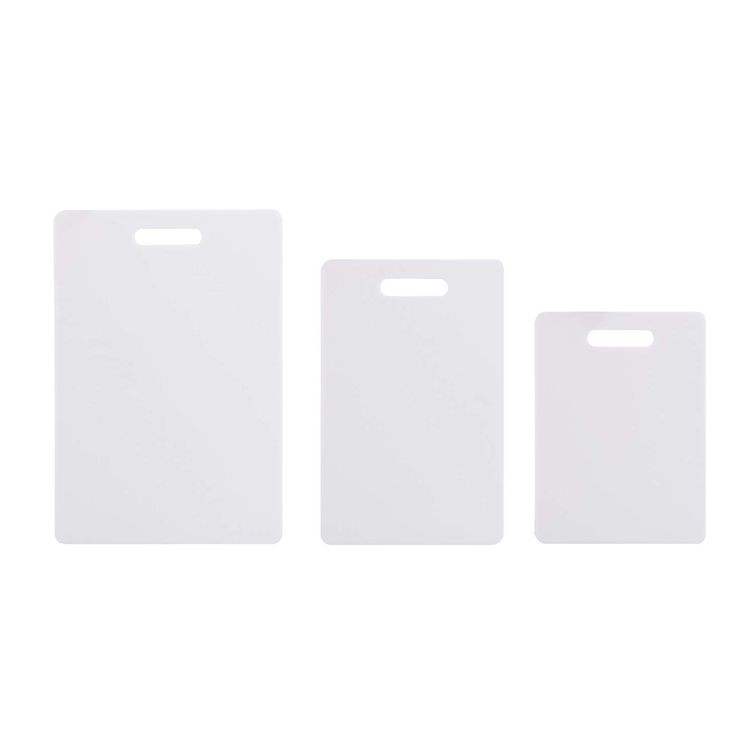Bahob® Cutting Board Set, Plastic Chopping Board Set of 3 with Hanging Hole Best for Meat, Vegetables and Cheese. Professional Easy-Grip Handles - Perfect for Serving Platters 3 Different Size