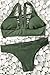 Cupshe Fashion Women's Olive Cross Bikini Set Beach Bathing Suit (S)