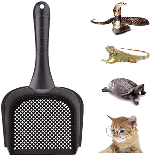 Sunnysam Cat Litter Scoop, Modern Black Ergonomic Shovel for Cat Sand, Reptile Bedding Litter Cleaner, Large Surface, Minimal Shaking, 27 x 12 x 5 cm
