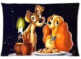 Accurate Store 1955 American animated romance film Lady and the Tramp Pillow case Covers Standard Size 20