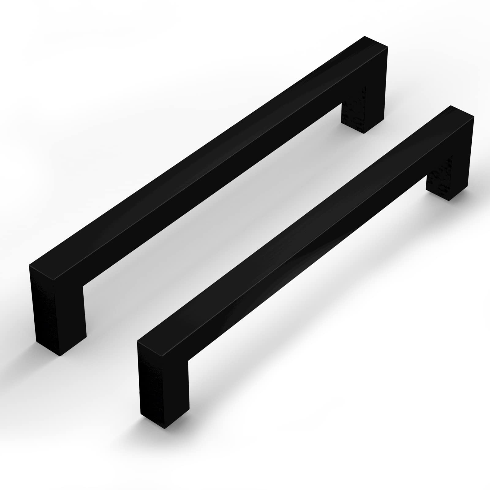 Goldenwarm 15 Pack Black Kitchen Handles 160mm Hole Center Kitchen Cupboard Handles Modern Drawer Pull Stainless Steel