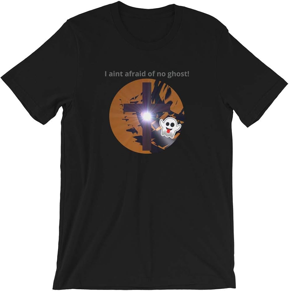 Shirt. Christian Halloween Shirt. ShortSleeve Unisex TShirt. Trick or Treat Ghost Cross Jesus