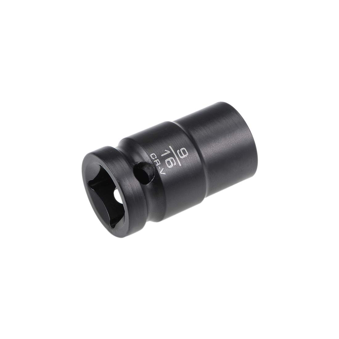 sourcing map 1/2-Inch by 9/16-Inch 6-Point Impact Socket, CR-V Steel, Shallow SAE Sizes